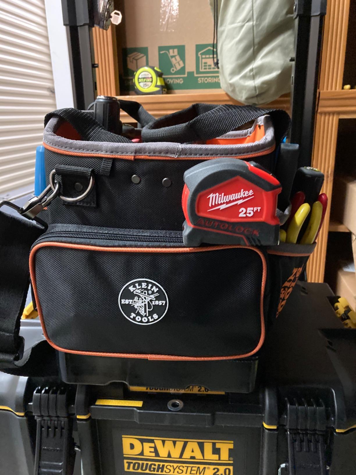 Klein Tools 5541610-14 Tool Bag with Shoulder Strap Has 40 Pockets for Tool Storage and Orange Interior customer photo 1