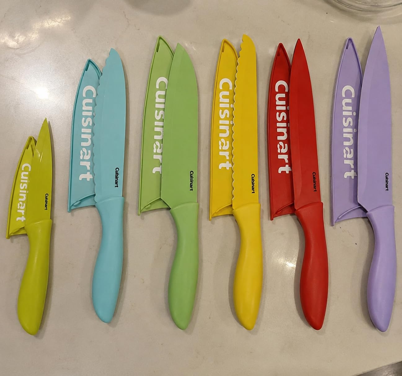 Cuisinart 12-Piece Kitchen Knife Set, Advantage Color Collection with Blade Guards, Multicolored, C55-12PCER1 customer photo 1