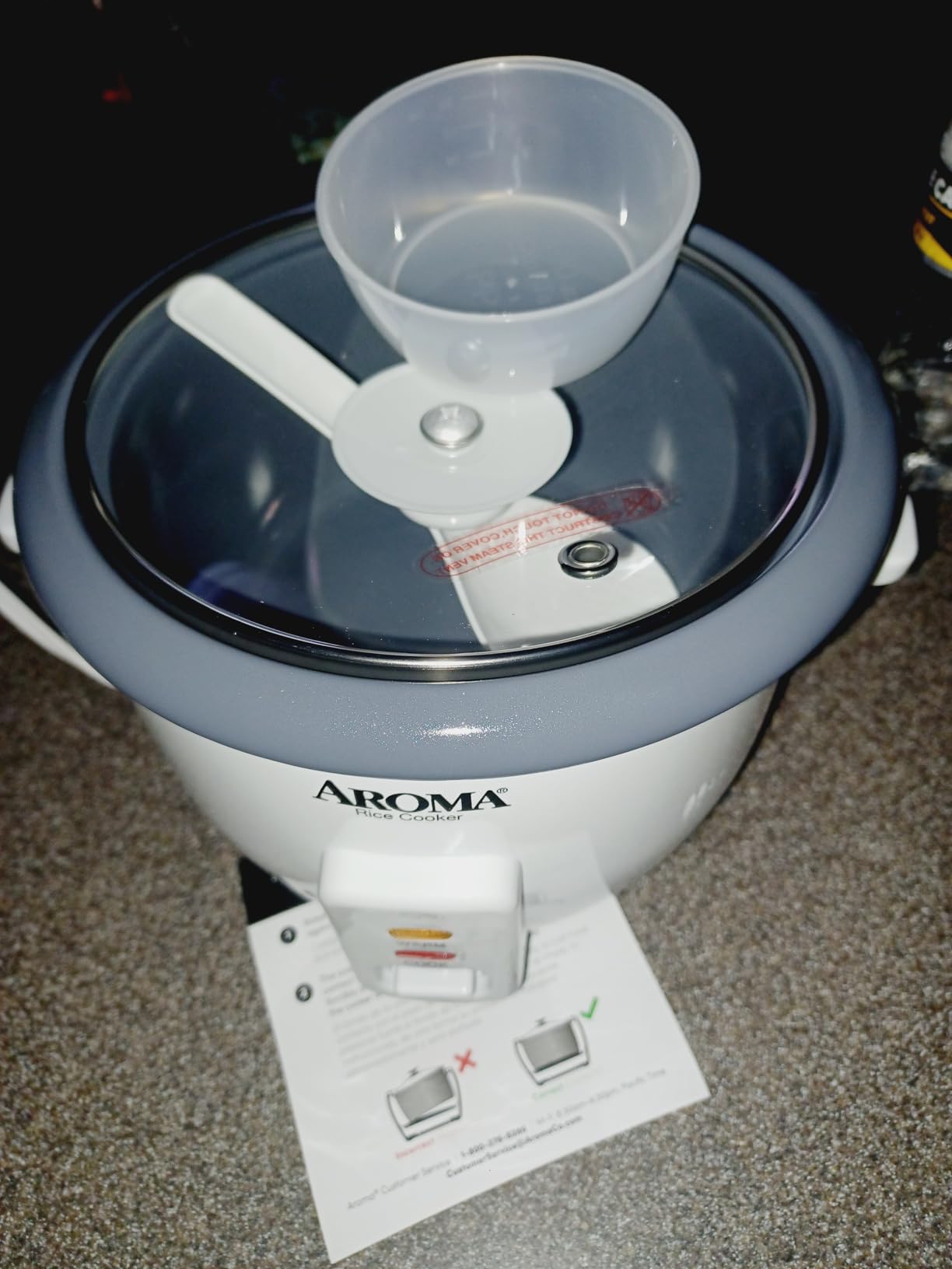 AROMA® Rice Cooker, 3-Cup (Uncooked) / 6-Cup (Cooked), Small Rice Cooker, Oatmeal Cooker, Soup Maker, Auto Keep Warm, 1.5 Qt, White, ARC-363NG customer photo 2