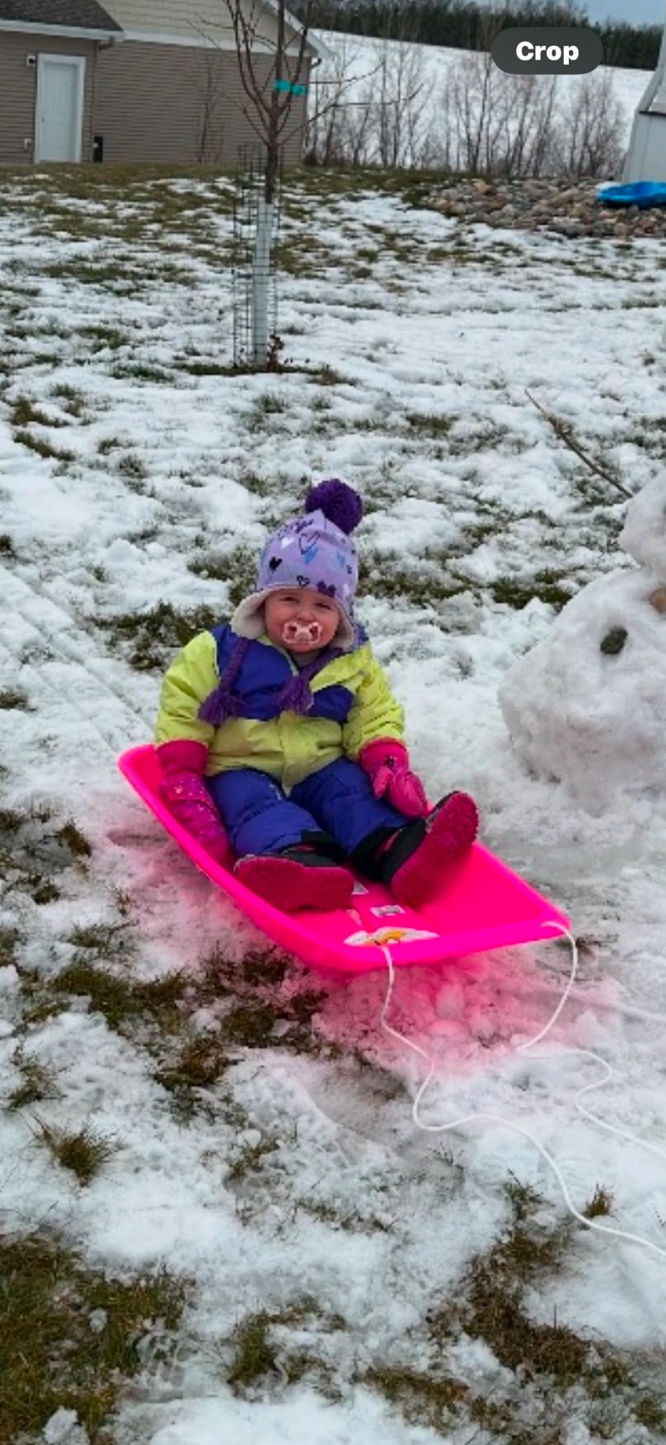 AGPTEK 35/47 Inch Downhill Sprinter Toboggan Snow Sled for Kids Adults customer photo 2