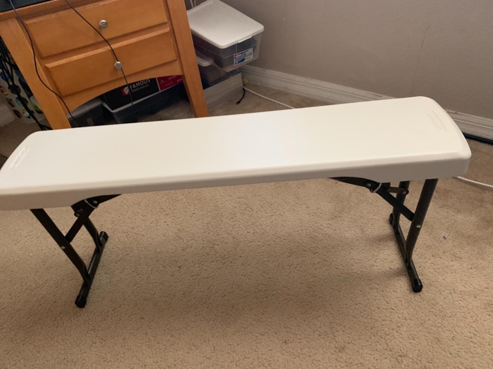 LIFETIME 80373 Portable Folding Camping RV Picnic Table and Bench Set, Almond customer photo 2