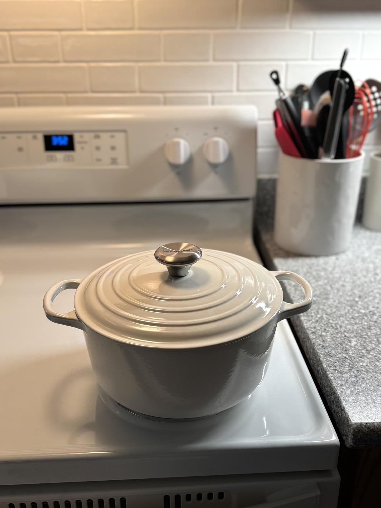 Le Creuset Enameled Cast Iron Round Dutch Oven, 7.25 qt., Cerise customer photo 2