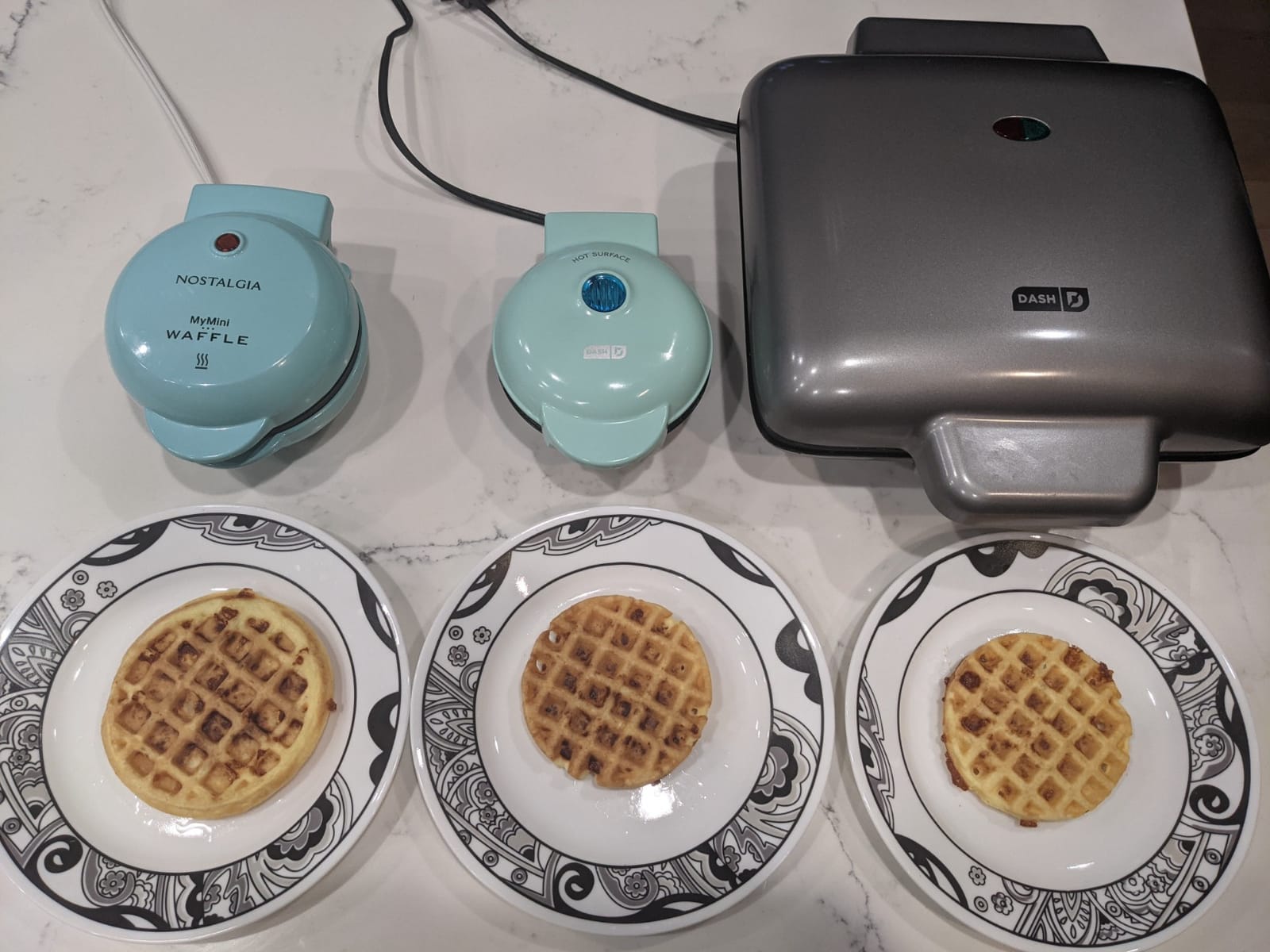 Dash Mini Waffle Maker, 4-Inch Nonstick Cooking Surface, Red customer photo 2