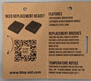 BBQ-Aid Grill Brush and Scraper for Barbecue – Grill Brush for Outdoor Grill with Extended, Large Wooden Handle and Replaceable Stainless Steel Bristles Head –No Scratch- BBQ Grill Brush for Any Grill customer photo 2