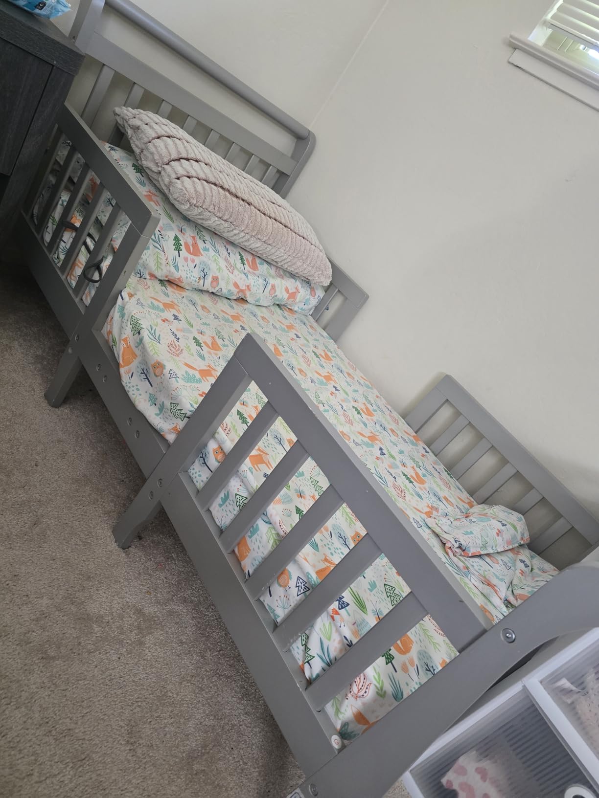 Dream On Me Emma 3-in-1 Wooden Toddler Bed, GREENGUARD Gold, Steel Grey customer photo 1