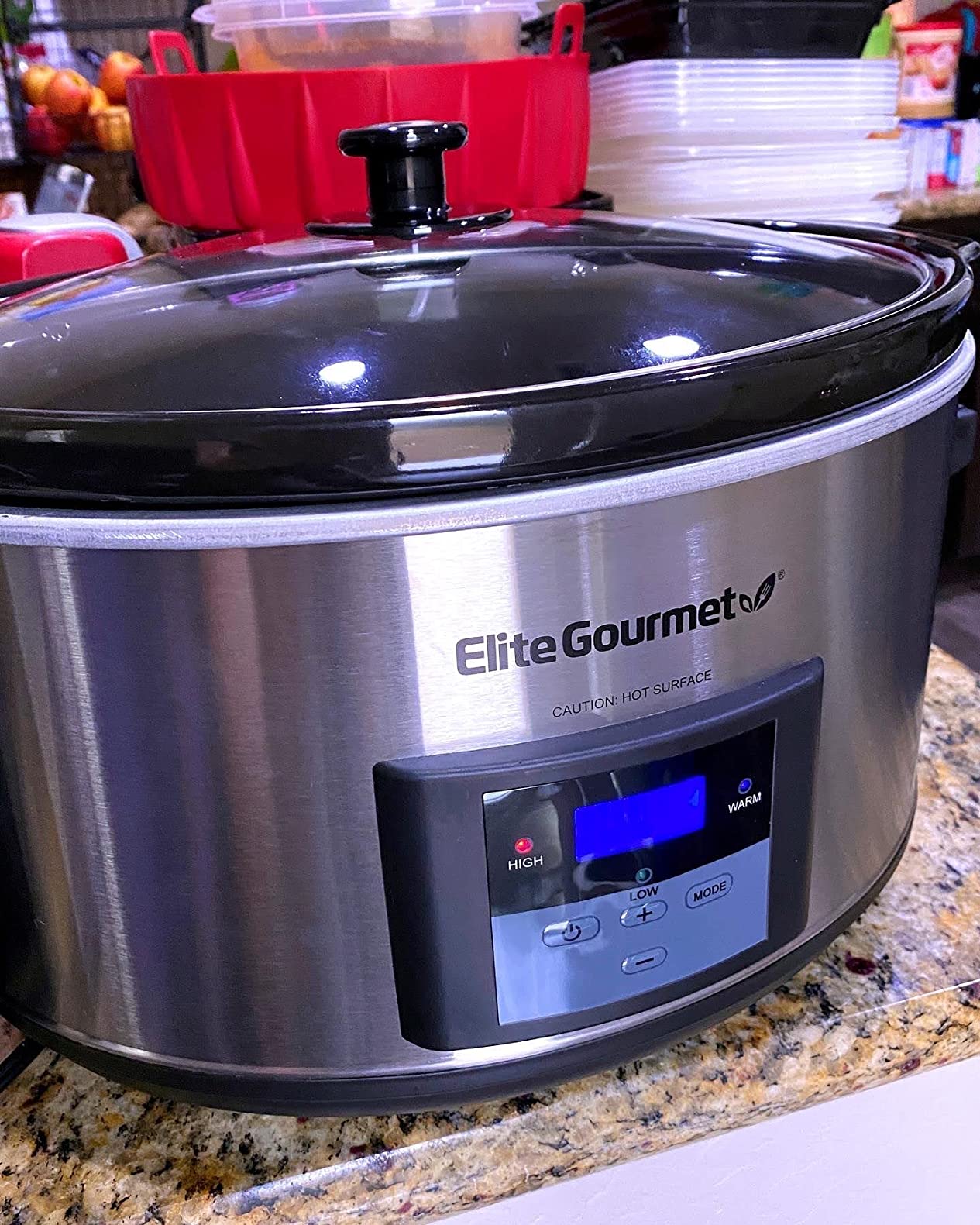 Elite Gourmet MST-900D Digital Slow Cooker, 8.5 Qt, Stainless Steel customer photo 2