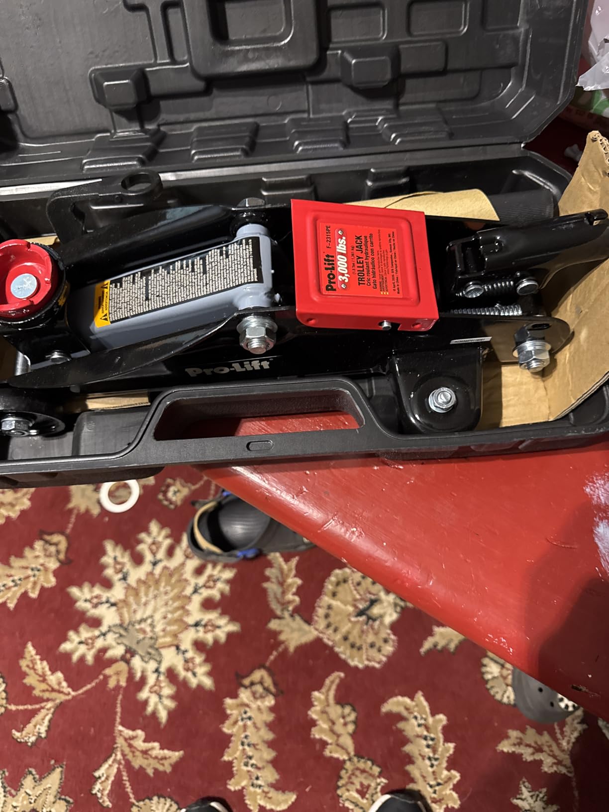 Pro-LifT F-2315PE Grey Hydraulic Trolley Jack Car Lift with Blow Molded Case-3000 LBS Capacity, 12 Inch, Black customer photo 2