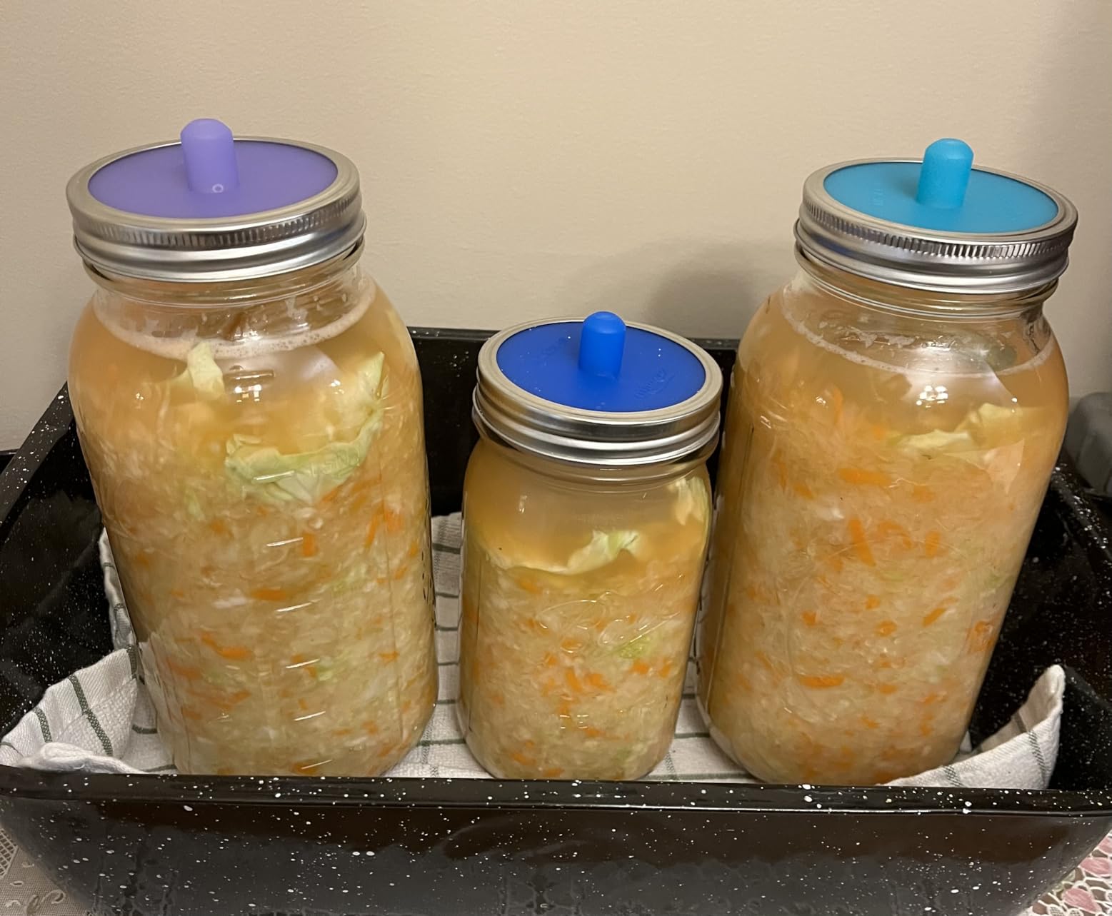 Masontops Complete Mason Jar Fermentation Kit - Pickle Kit, Sauerkraut Making Kit Kimchi Container - Fermentation Airlock Lids Wide Mouth Mason Jars customer photo 1