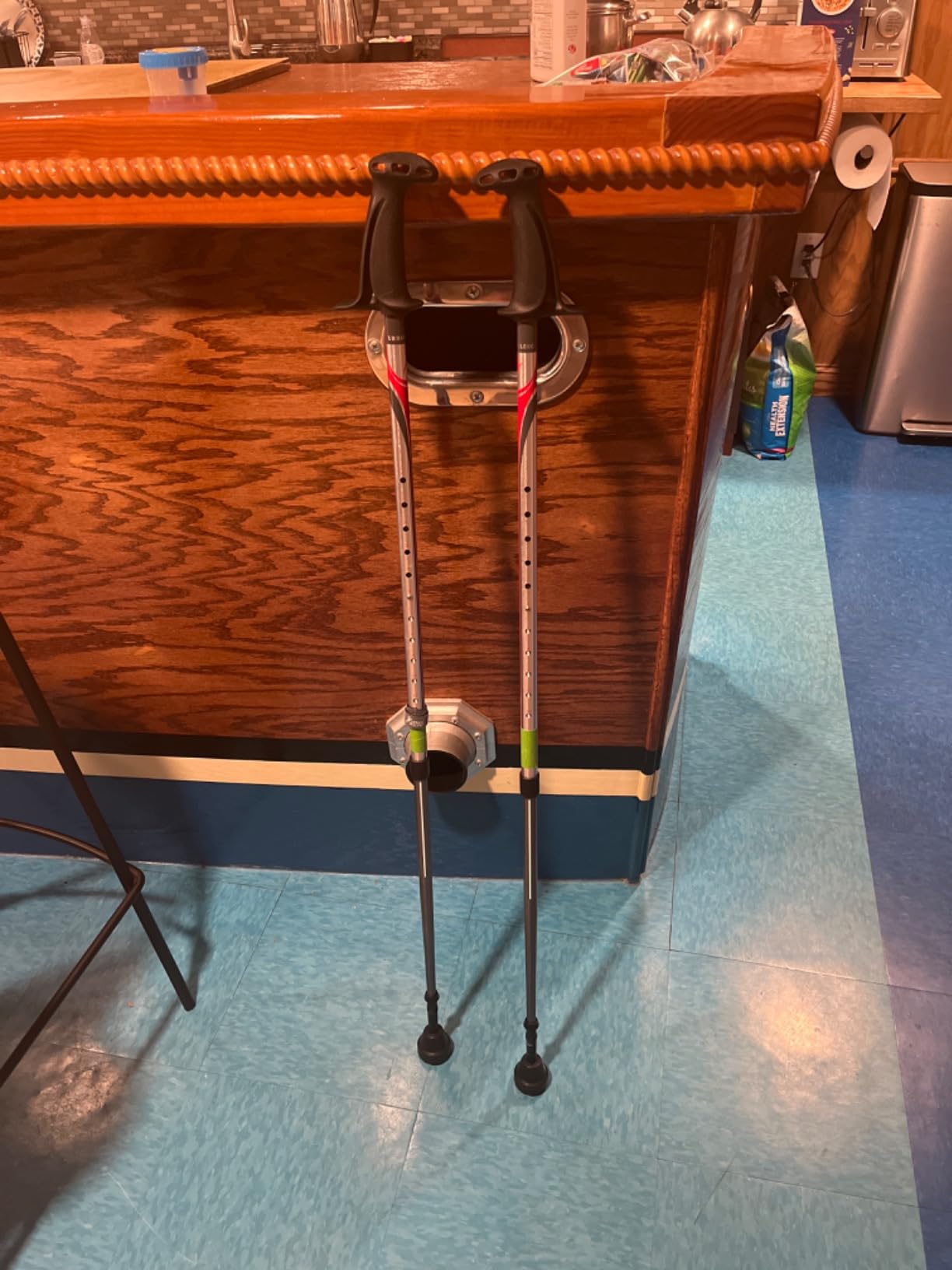 Urban Poling ACTIVATOR® Walking Poles for Balance and Rehabilitation – 1 Pair – Ergonomic CoreGrip™ Handles – Adjustable, Collapsible, and Lightweight for Stability and Recovery in Silver/Red customer photo 1