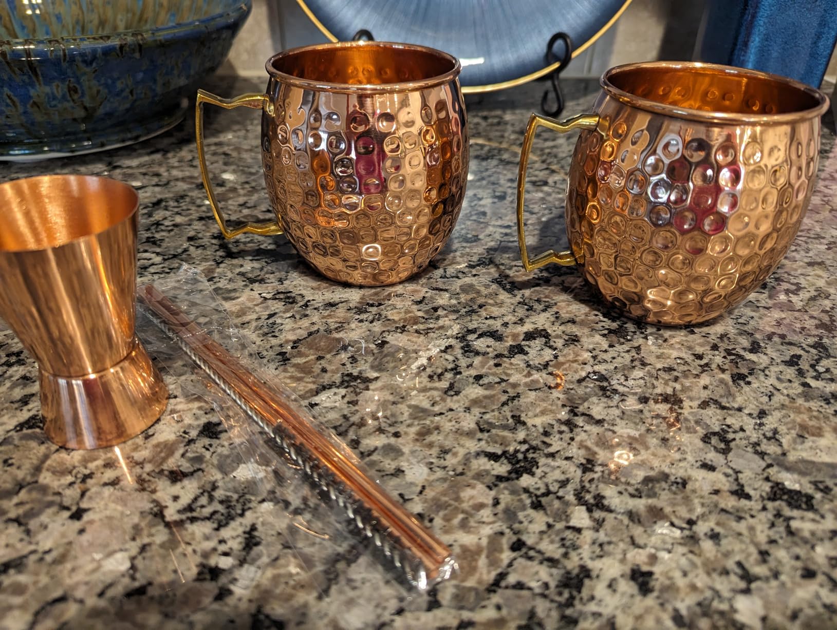 Moscow Mule Copper Mugs Set of 2, 16 oz Pure Copper Cups for Drinking | Handcrafted and Food Safe with No Lining, Gift Boxed with Two Cocktail Straws and a Jigger customer photo 2