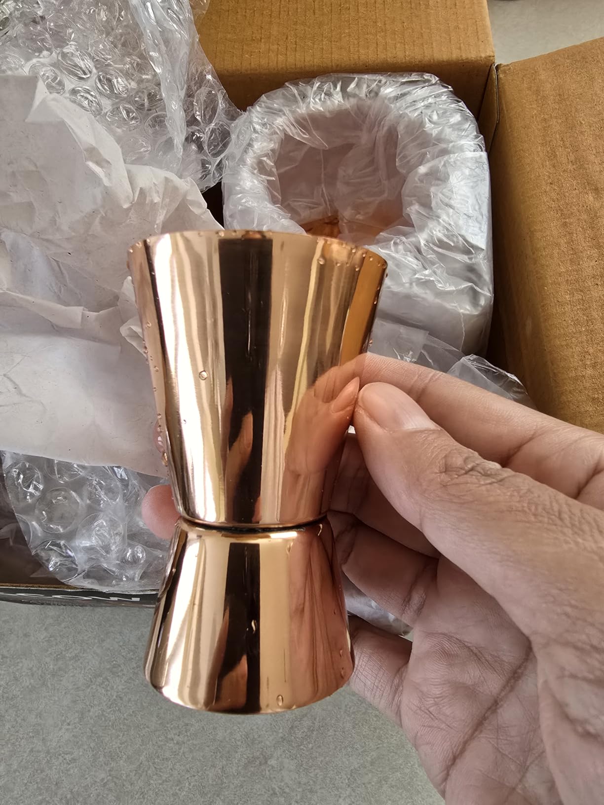 Moscow Mule Copper Mugs Set of 4, 16 oz Pure Copper Cups for Drinking | Handcrafted and Food Safe with No Lining, Gift Boxed with Two Cocktail Straws and a Jigger customer photo 1