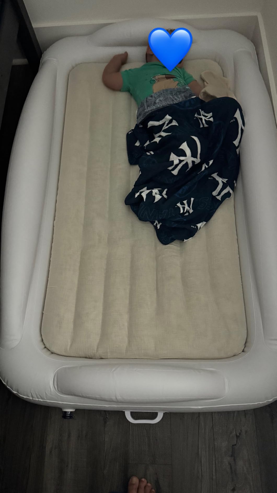 Hiccapop Inflatable Toddler Bed with Safety Bumpers, Kids Travel Bed, Navy customer photo 1
