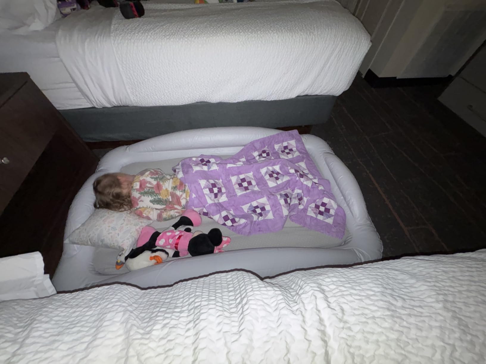 Hiccapop Inflatable Toddler Bed with Safety Bumpers, Kids Travel Bed, Navy customer photo 2