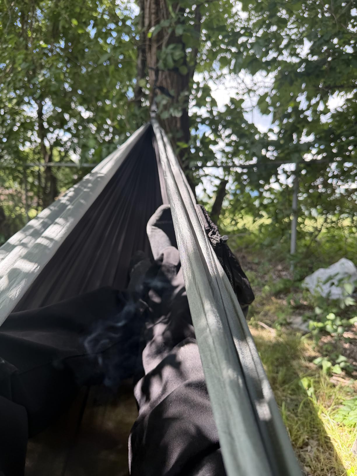 Wise Owl Outfitters Hammock for Camping Single Hammocks Gear for The Outdoors Backpacking Survival or Travel - Portable Lightweight Parachute Nylon SO Black & Grey customer photo 1