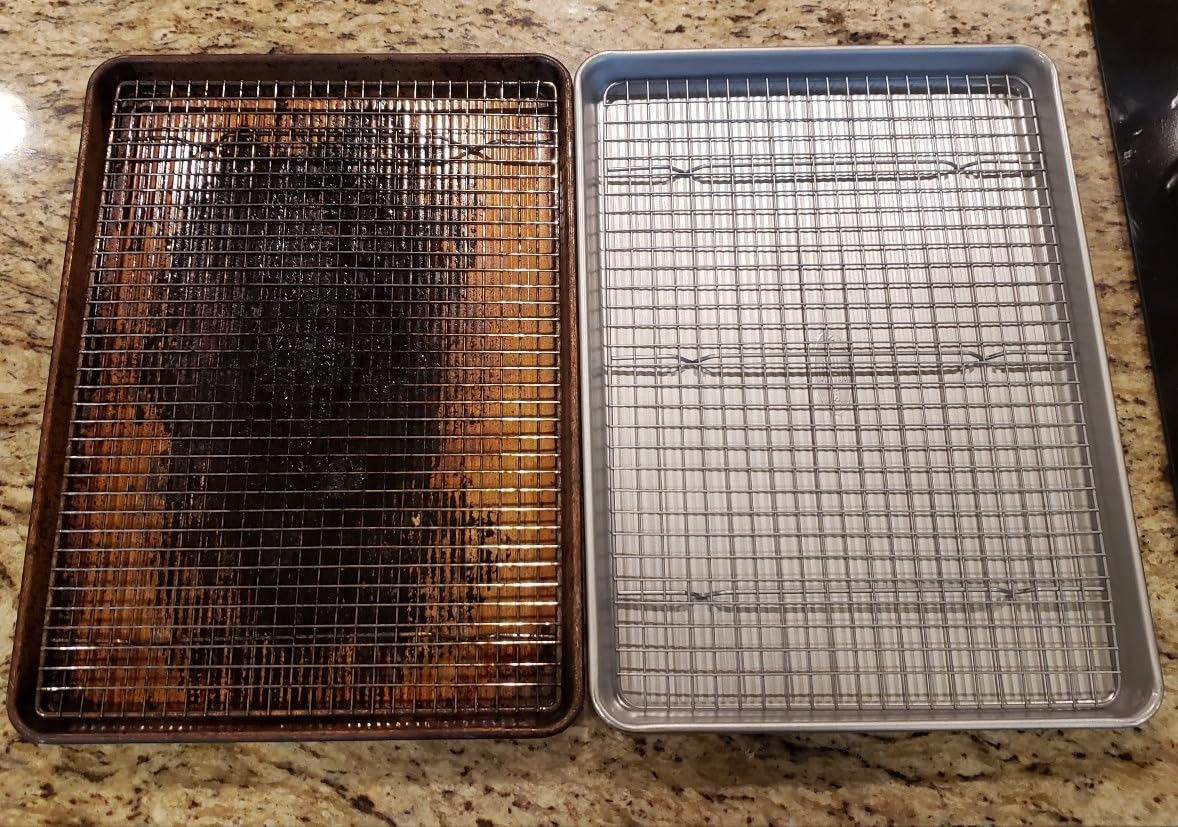 USA Pan Bakeware Half Sheet Baking Pan and Bakeable Nonstick and Cooling Rack Set, Metal customer photo 1
