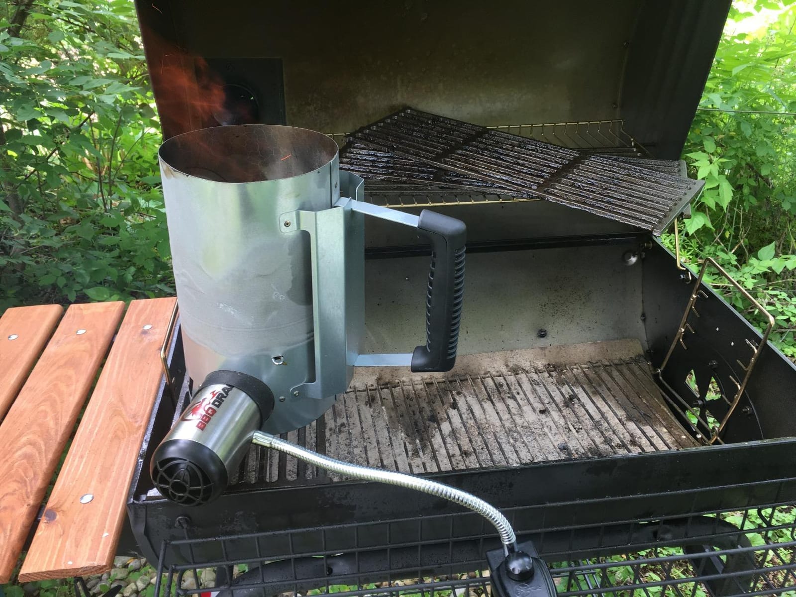 BBQ Dragon Chimney of Insanity Charcoal Starter — Field & Stream Best Overall Charcoal Chimney — Fast Lighting with Patented Airflow Elbow — Ready-to-Cook Coals in 3 Minutes Using BBQ Dragon Fan customer photo 1