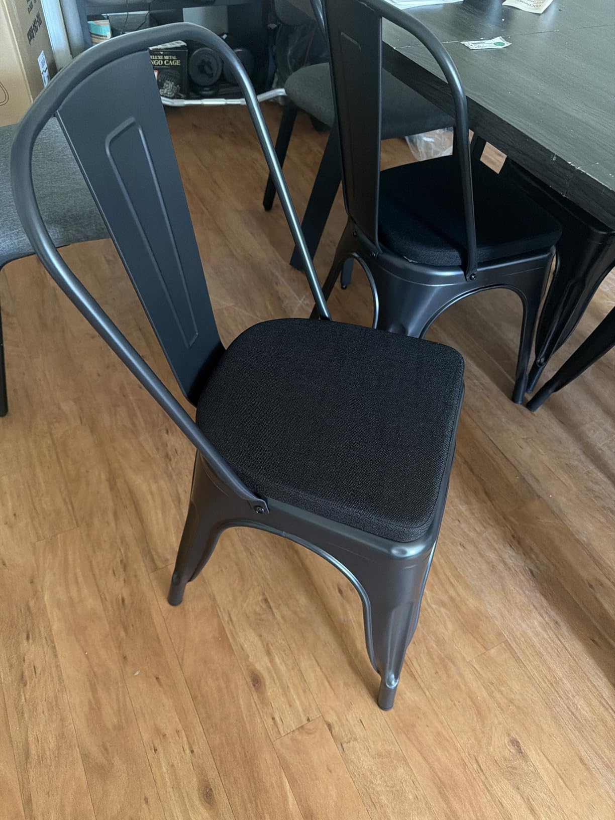 FDW | Metal Dining Chairs | Set of 4, Black | 330lbs Load customer photo 1