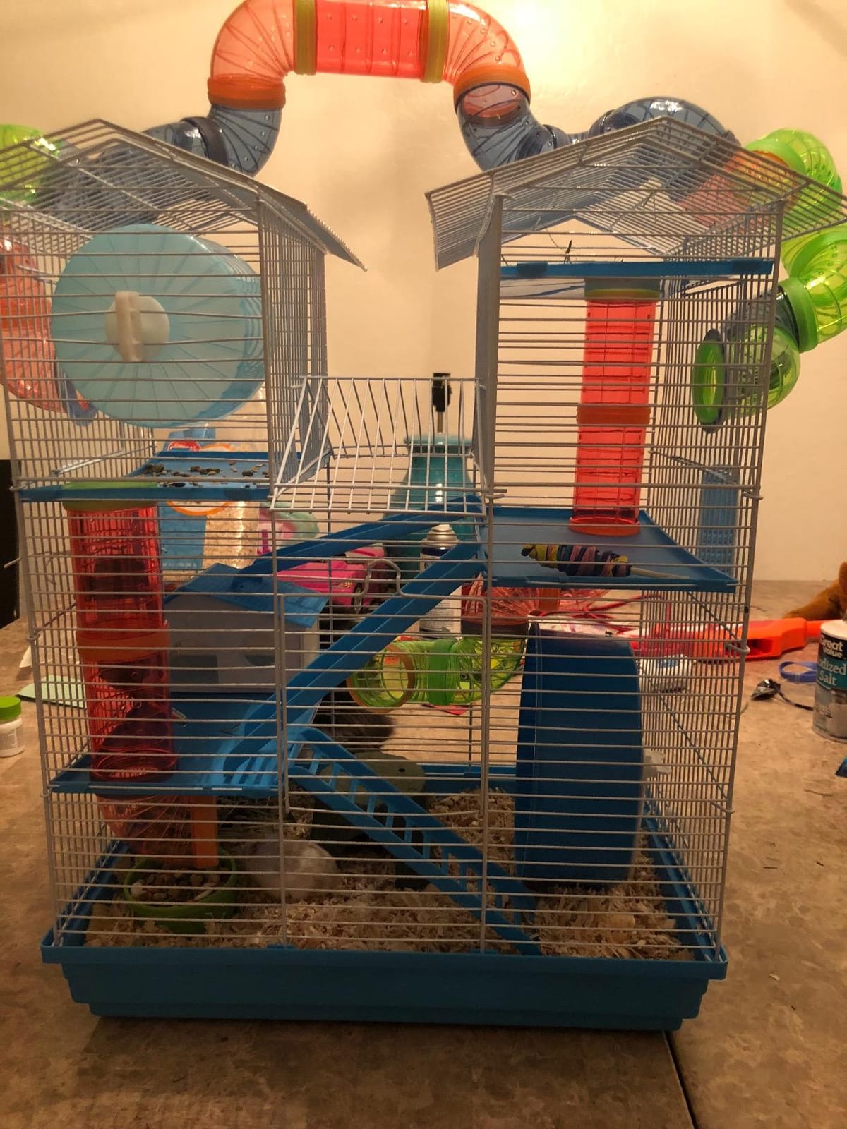 5-Level Large Crossover Twin Towner Tube Tunnel Habitat Hamster Rodent Gerbil Mouse Mice Rat Cage (Blue) customer photo 2
