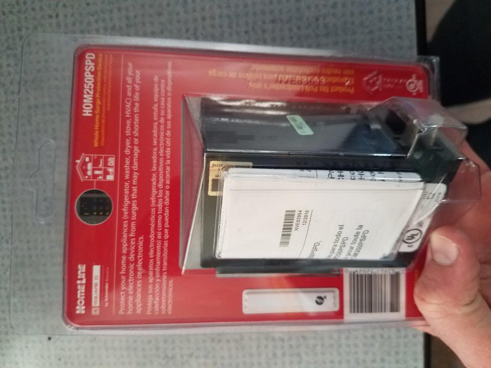 Square D - HOM250PSPD Homeline Whole House Surge Protection Device, 50kA, 120/240V, 1-Phase, No Wiring, Plug-On Neutral customer photo 2