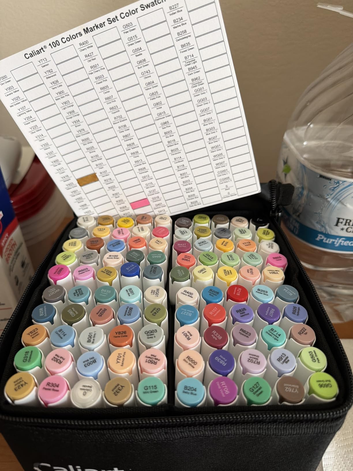 Caliart Alcohol Markers 100 Colors Dual Tip Fine & Chisel Art Markers Pens customer photo 2