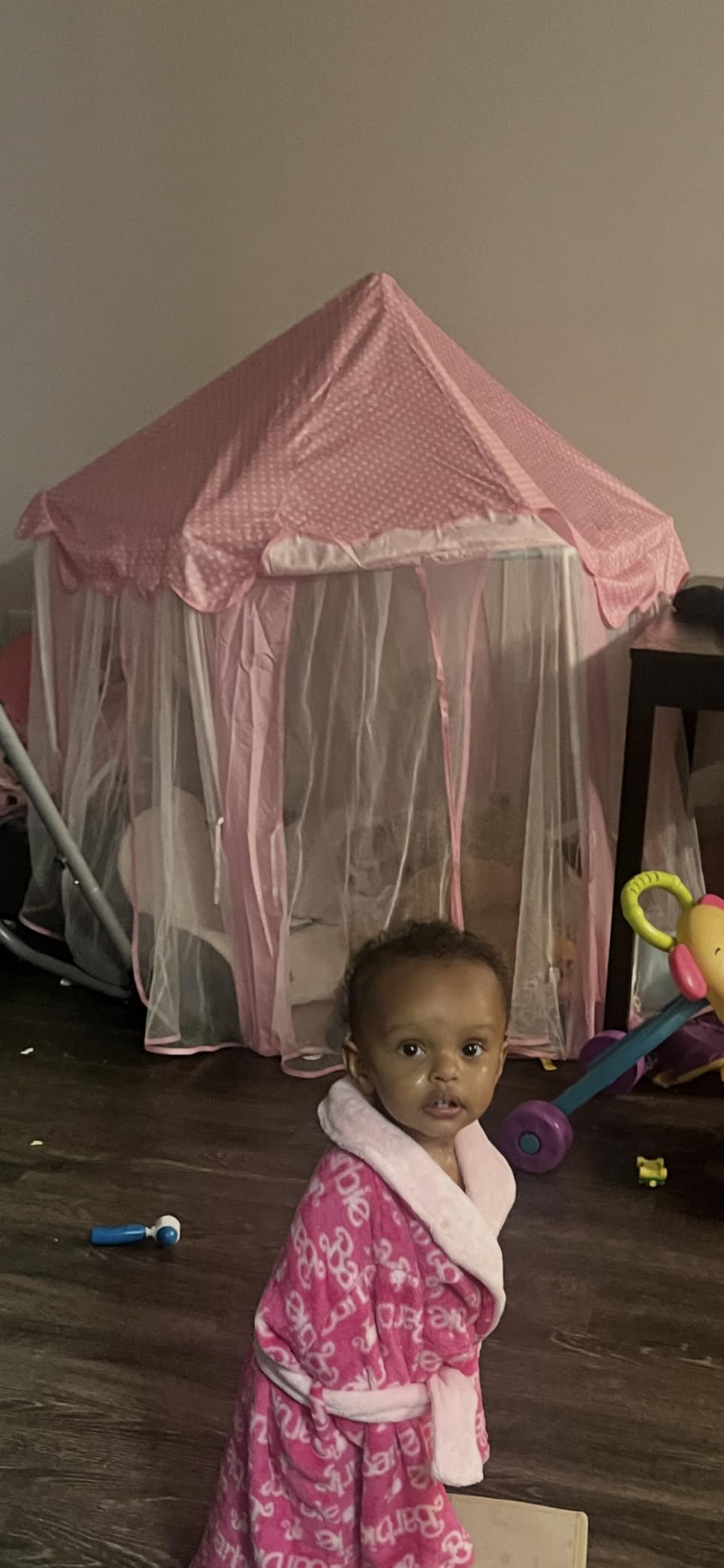 Wilwolfer Princess Tent Kids Play Tent Indoor Girls Castle Playhouse, Pink customer photo 1