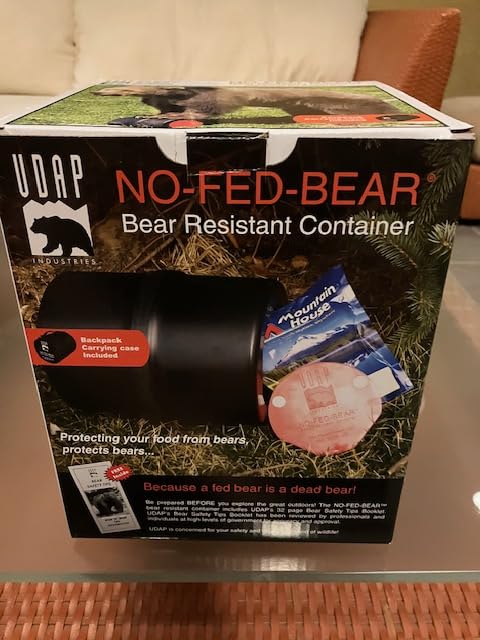 NO-FED-BEAR UDAP Bear Resistant Canister, Hiking Camping Backpacking Hunting Food Storage Container with Carrying Case, 2 Gallons,8” x 10”, BRCWC customer photo 1