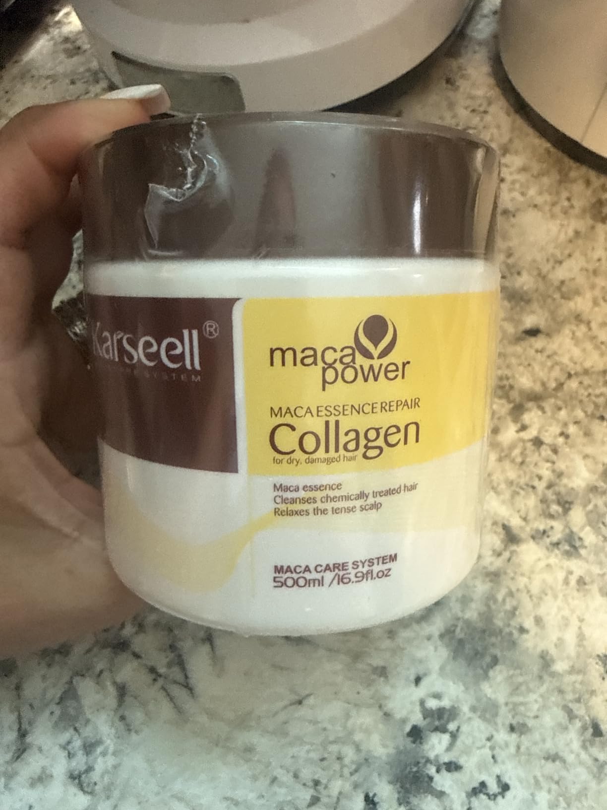Karseell Collagen Hair Mask for Dry, Frizzy, Damaged Hair 16.90 oz | Deep Conditioning Hair Treatment Repairs, Moisturizes, Nourishing, Detangles Hair Leaving it Soft, Silky customer photo 2
