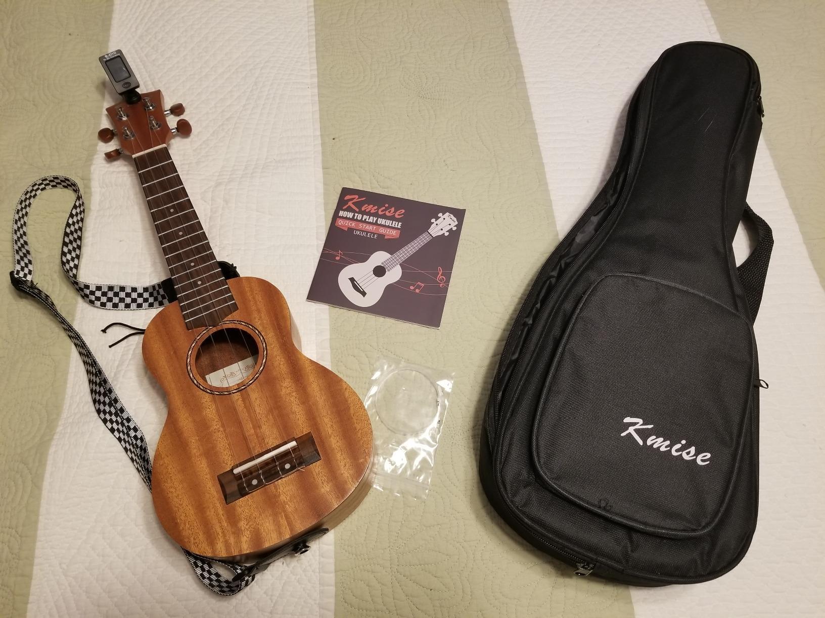 Kmise Professional Ukulele for Adult Beginner, Free Online Lesson 21 inch Soprano Mahogany Ukelele with Kids Ukele Bundle Starter Kit Gig Bag Case, Strap, Tuner, Nylon Strings, Book, Uke Gift Choice customer photo 2