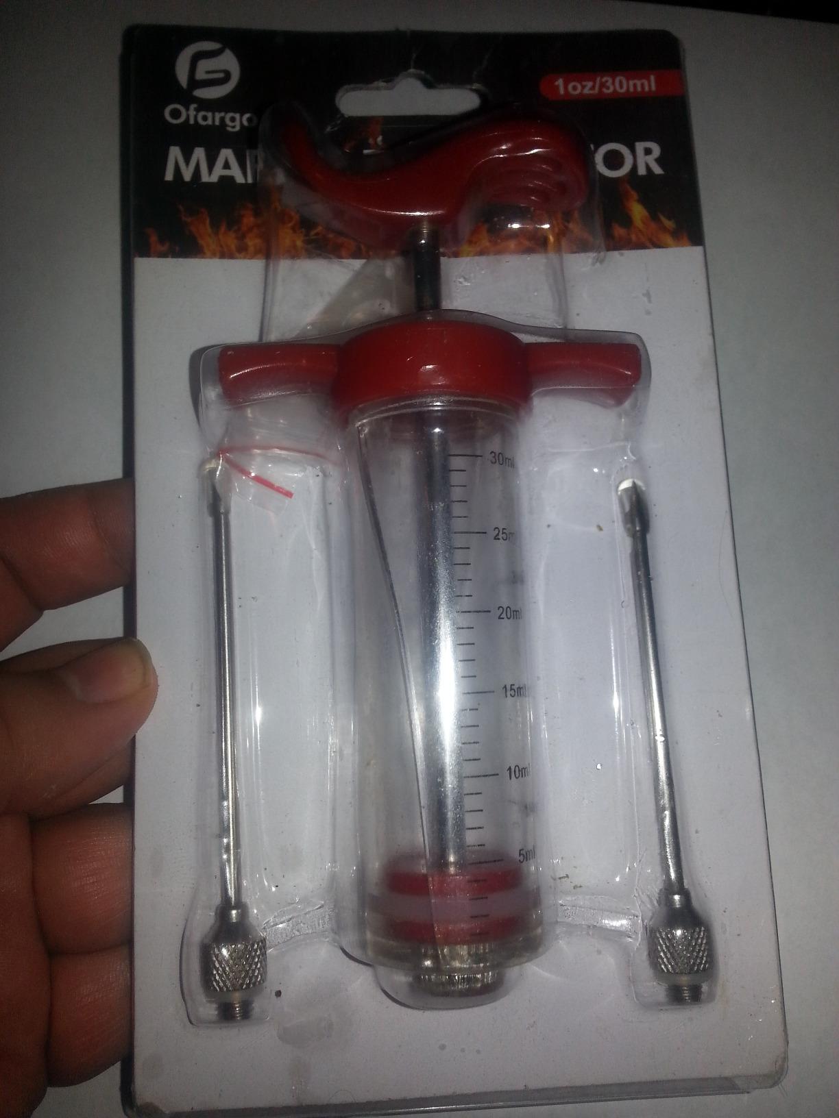 Ofargo Plastic Marinade Injector Syringe with Screw-on Meat Needle for BBQ Grill, 1-oz, Red, Recipe E-Book (Download PDF) customer photo 1