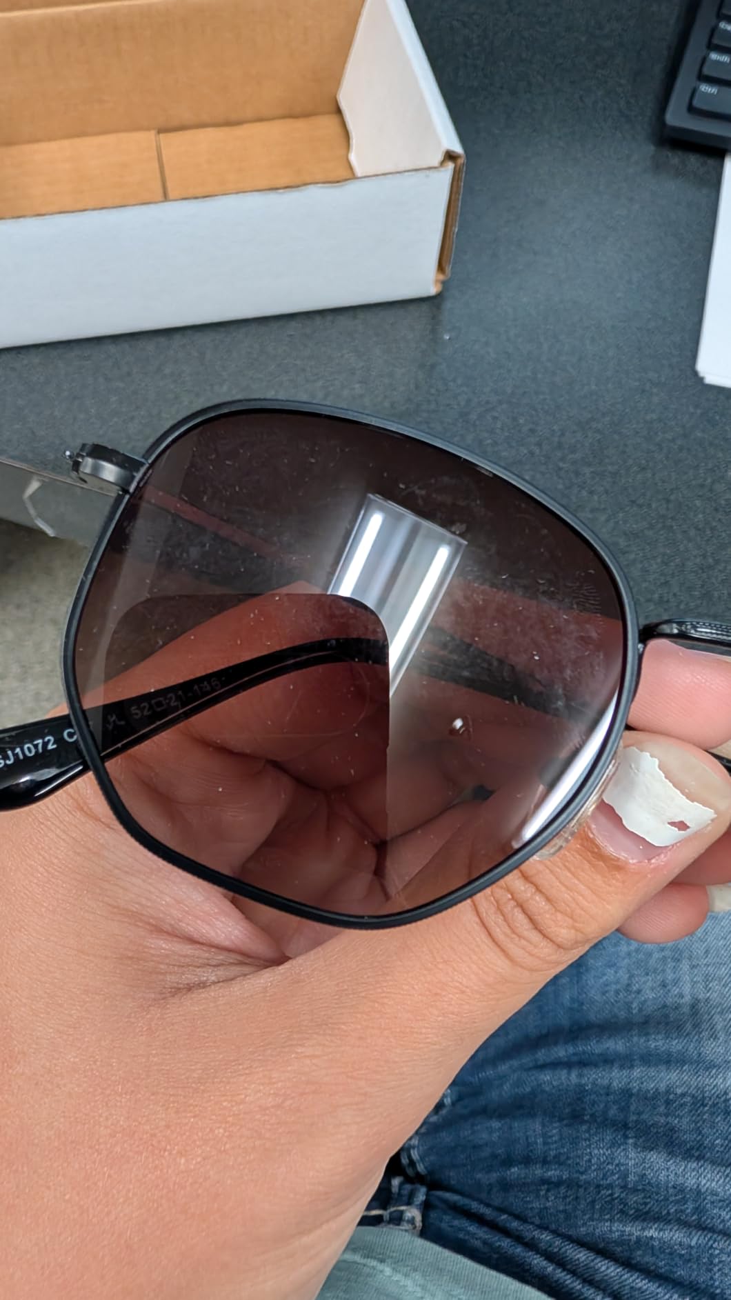 SOJOS Square Polarized Sunglasses Women Men Hexagonal Polygon SJ1072,Small customer photo 1