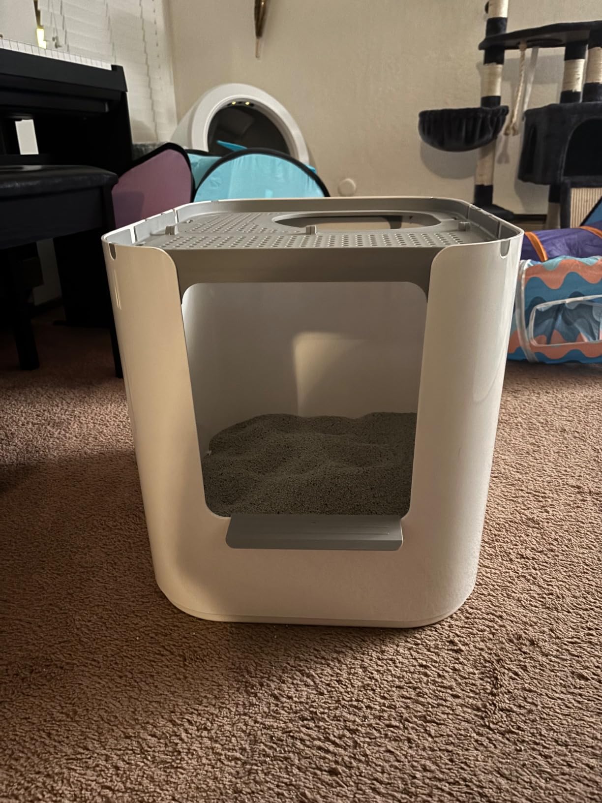 Modkat XL Cat Litter Box, Top or Front-Entry, Liner, Scoop & Filters, White customer photo 1