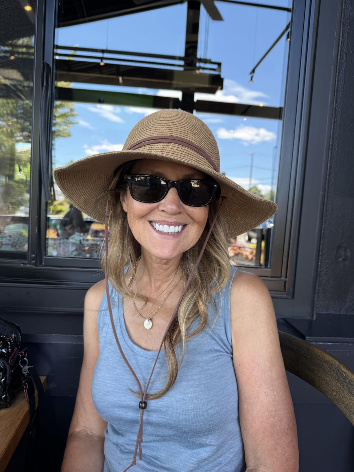 FURTALK Womens Wide Brim Sun Hat with Wind Lanyard UPF Summer Straw Sun Hats for Women customer photo 1