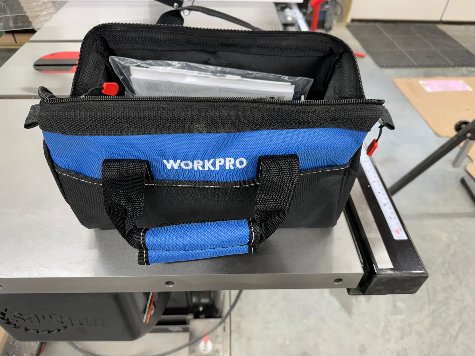 WORKPRO 13-inch Tool Bag, Wide Mouth Tool Tote with Inside Pockets customer photo 2