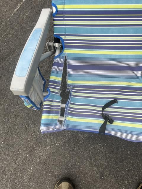 GCI Outdoor Sunshade Backpack Beach Chair | Reclining Folding Canopy Chair with Durable Armrests, Drink Holder & Carry Straps, Perfect for Beach Trips & Picnics — Saybrook Blue customer photo 2