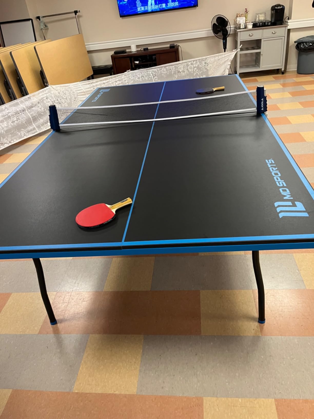 MD Sports Table Tennis Tables Multiple Styles Ping Pong Tables, Foldable for Easy Storage with Nets Included, Perfect for Family Game Rooms customer photo 2