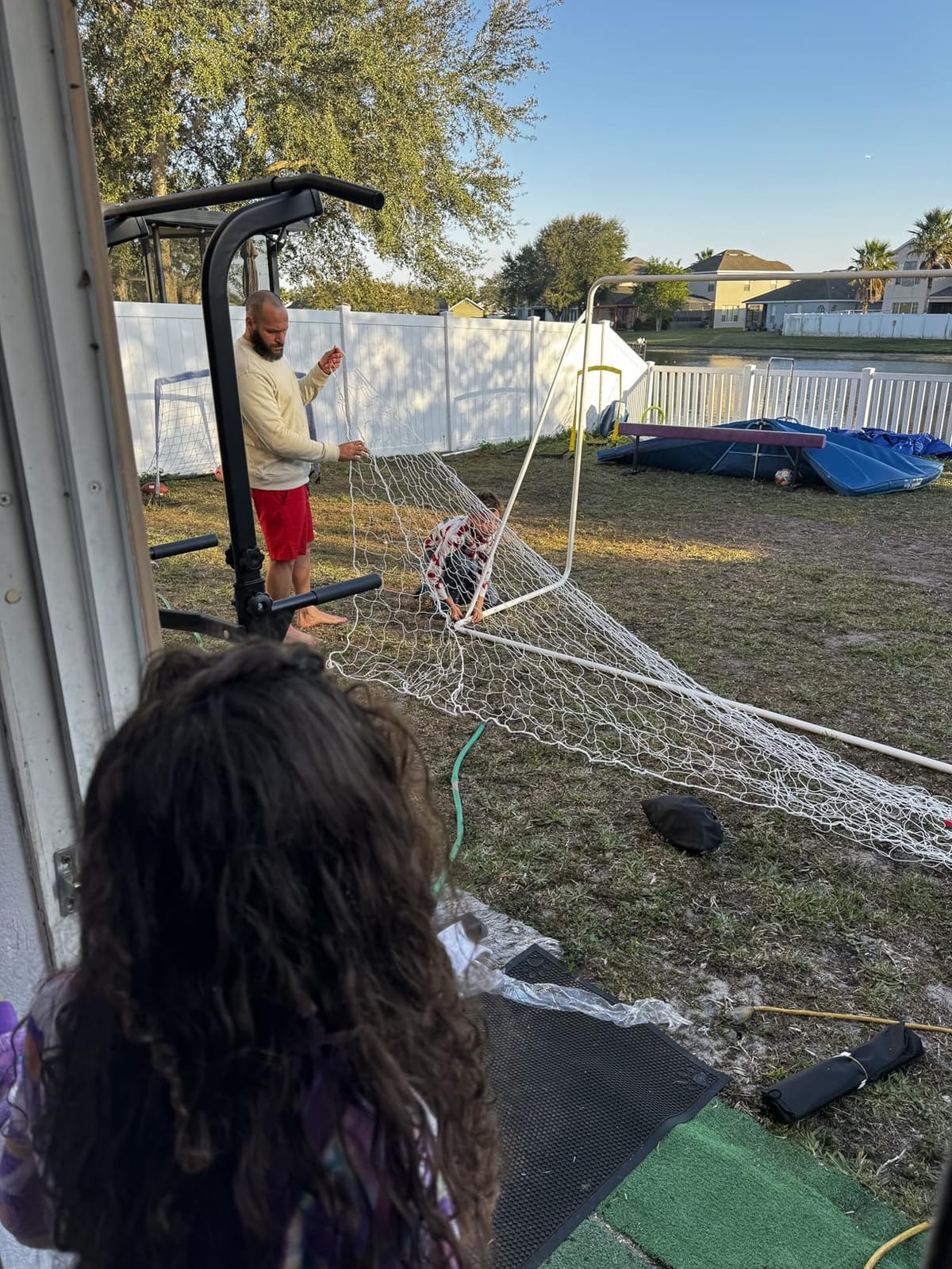 F2C Soccer Net 12 x 6 Soccer Goal for Backyard, Steel Frame for Kids, Adult Portable Shooting Training Aid with Carry Bag,Ground Stakes Waterproof (12x6 FT) customer photo 2