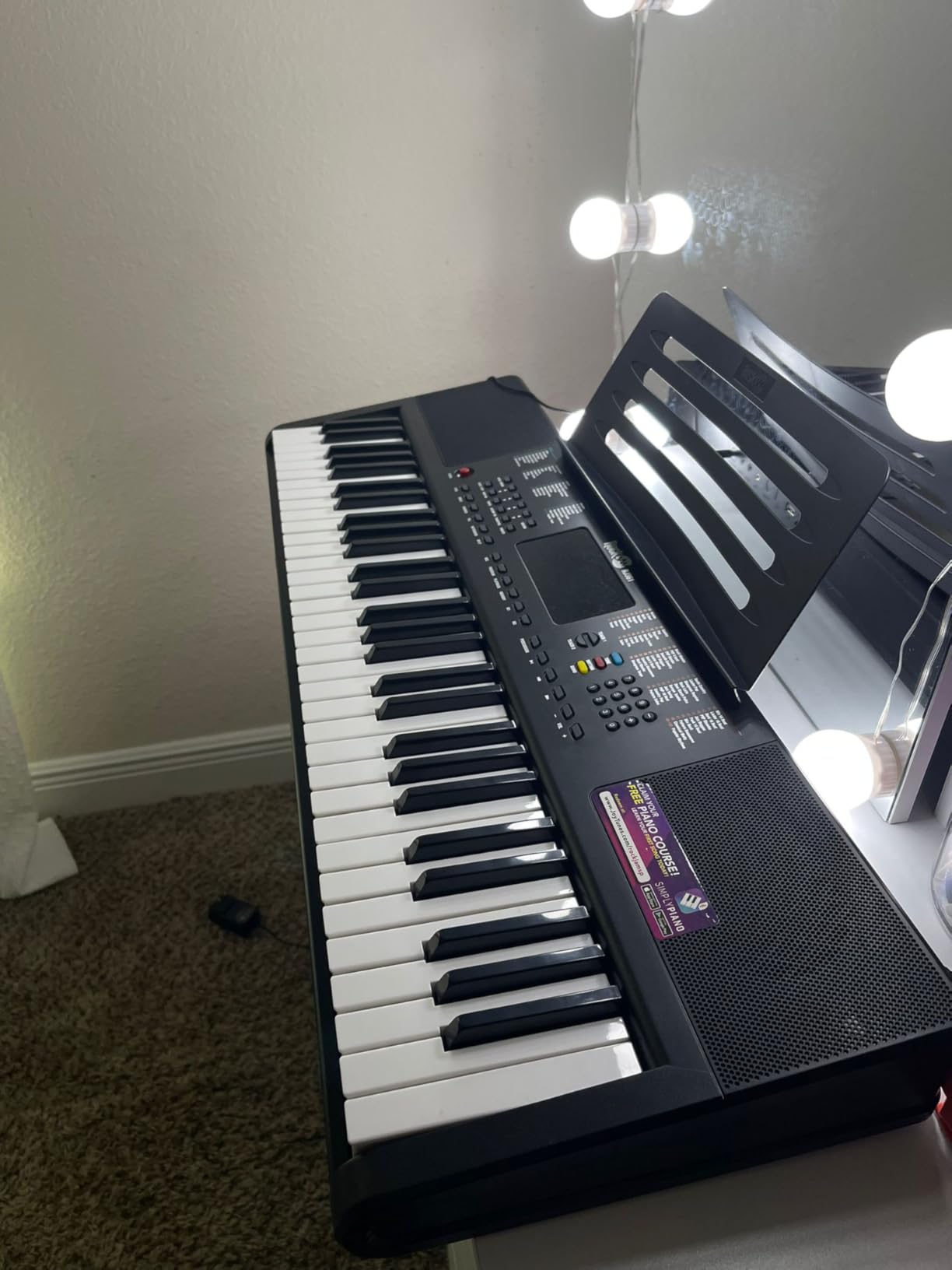 RockJam RJ361 61 Key Compact Keyboard Piano for Beginners | Compact electric keyboard piano with 200 sounds, 200 rhythms, note stickers and Simply Piano lessons for beginners customer photo 2