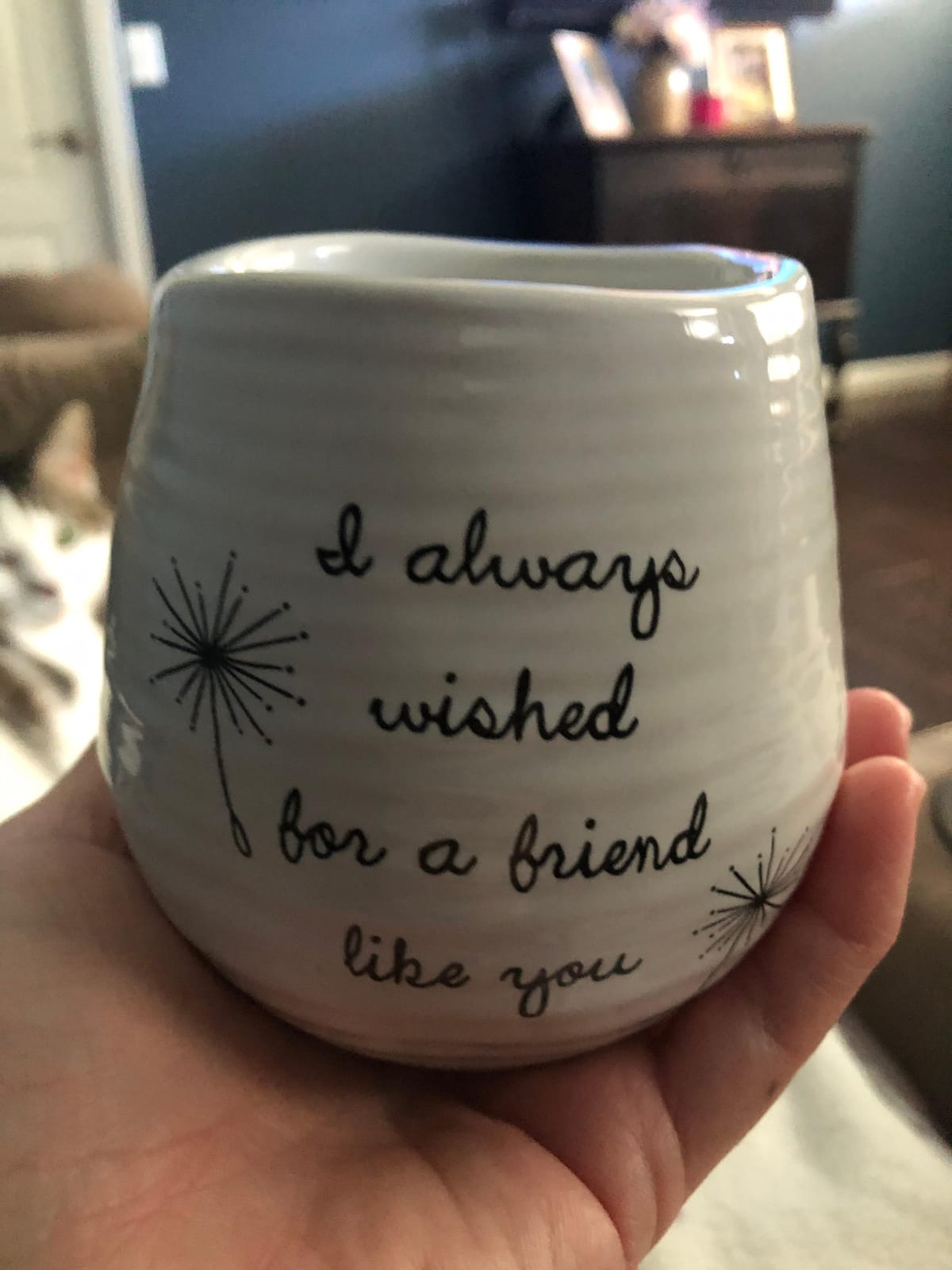 Pavilion 8 Oz Candle Holder - Pink Ceramic Candle Jar with 100% Soy Wax Candle Serenity Scent 'May all your wishes come true Happy 60th' customer photo 1