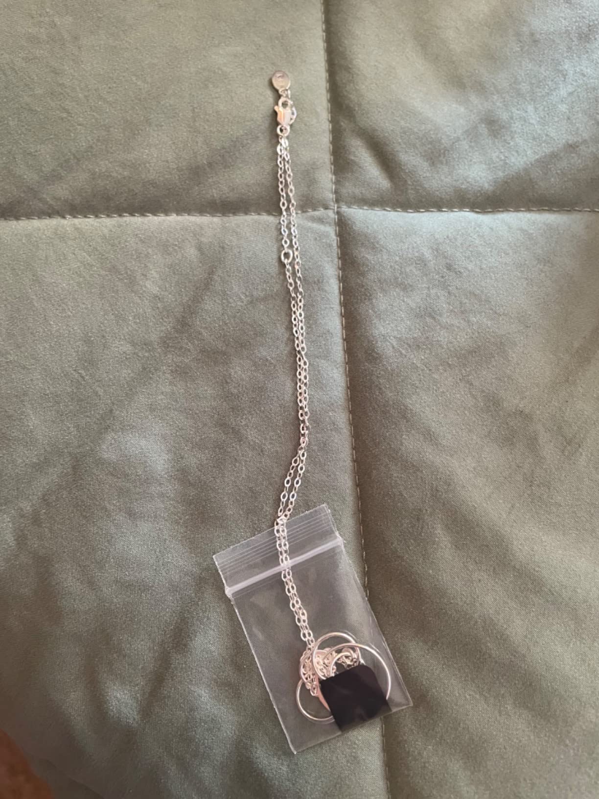 EFYTAL 50th Birthday Gift for Her, 5 Ring Sterling Silver Necklace | Women customer photo 1