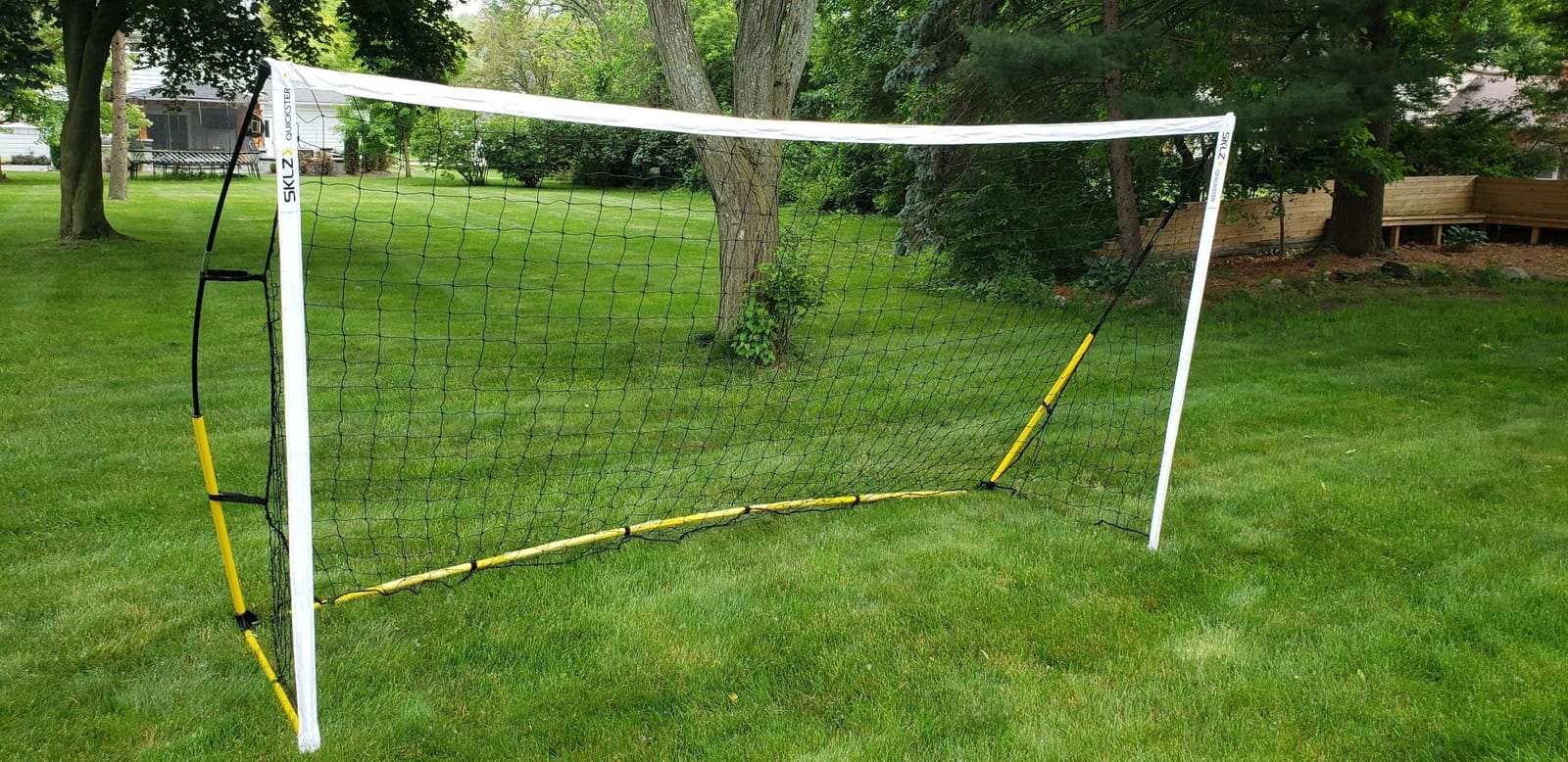 SKLZ Quickster Soccer Goal - Portable Goal for Backyard & Field - Durable Tension-Tite Frame & Heavy Gauge 2-Ply Net - Adjustable Click-Lock Poles, Metal Stakes - Carrying Case with Handle customer photo 2