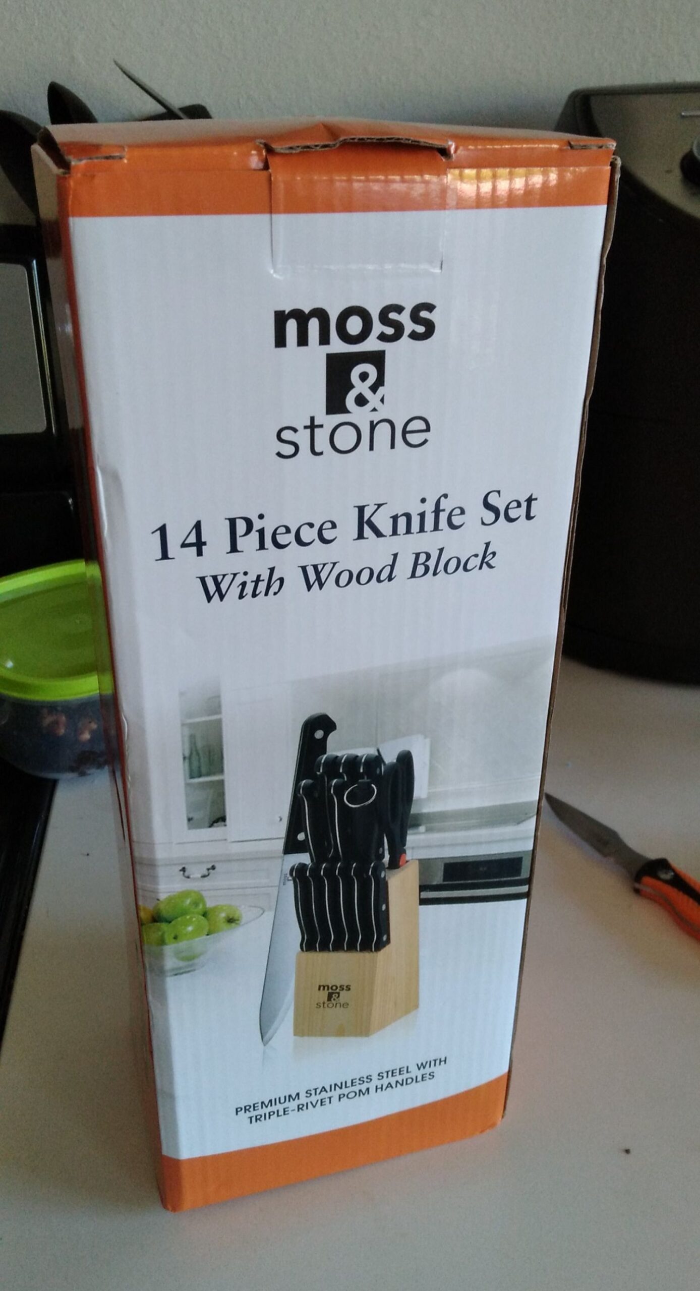 Moss & Stone 14 Pcs Kitchen Knife Set with Block, Stainless Steel customer photo 2