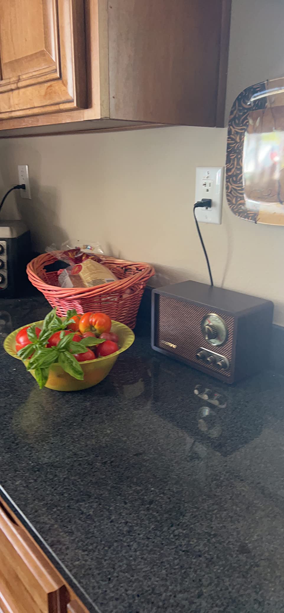 LoopTone FM AM Radio Retro Wood Radio with Bluetooth Play Mp3 and Antenna Built in Speaker for Kitchen Living Room Coffee customer photo 1