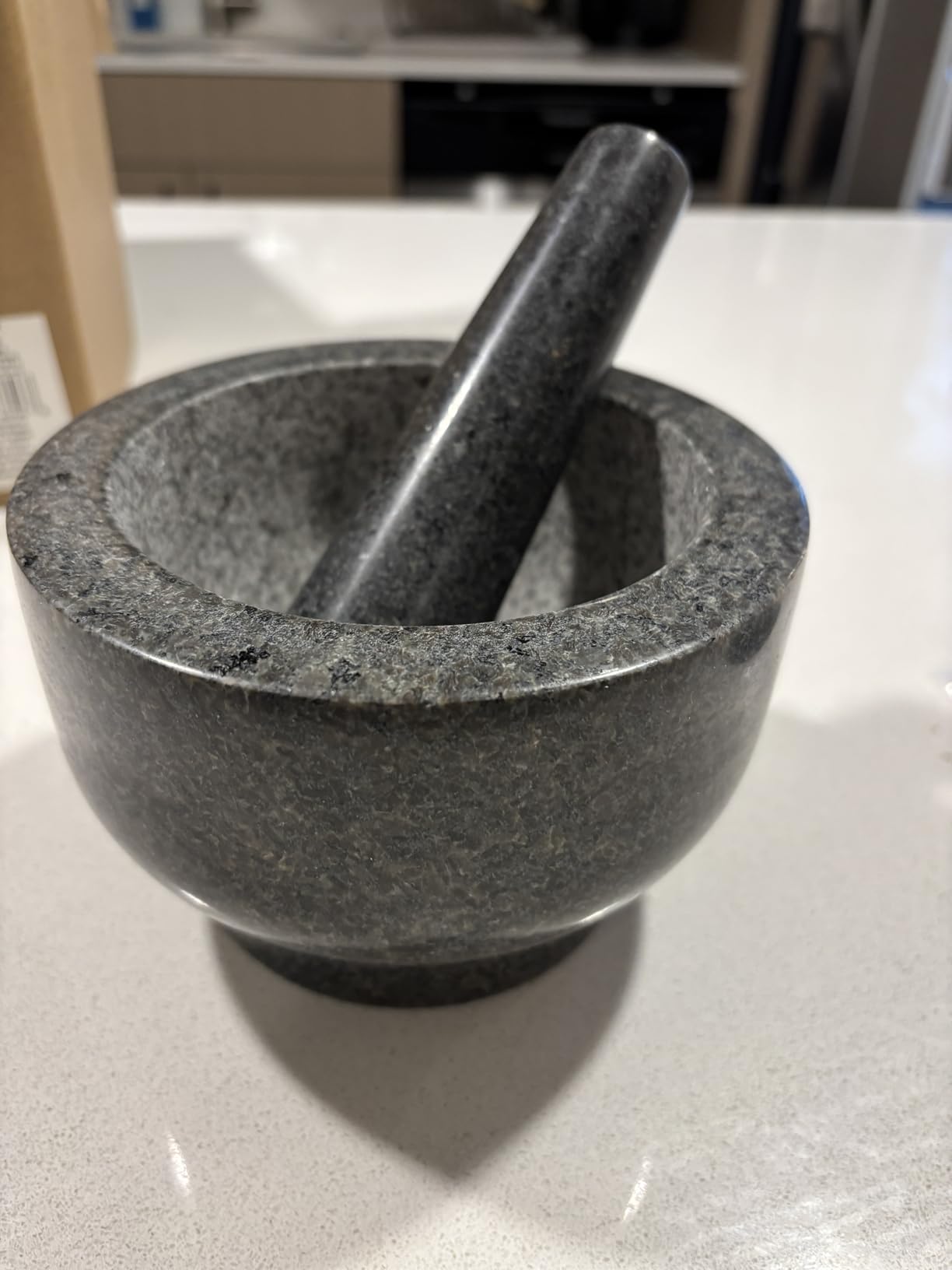 GORILLA GRIP Natural Granite Stone Lab Mortar and Pestle Set, 1.5 Cup, Gray customer photo 1