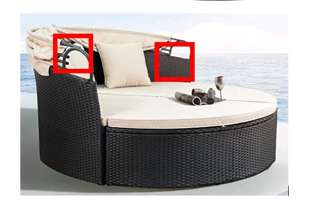 Devoko Patio Furniture Outdoor Round Daybed, Sectional Sofa with Retractable Canopy Wicker Rattan Separated Seating for Patio Lawn Garden Backyard Porch customer photo 1