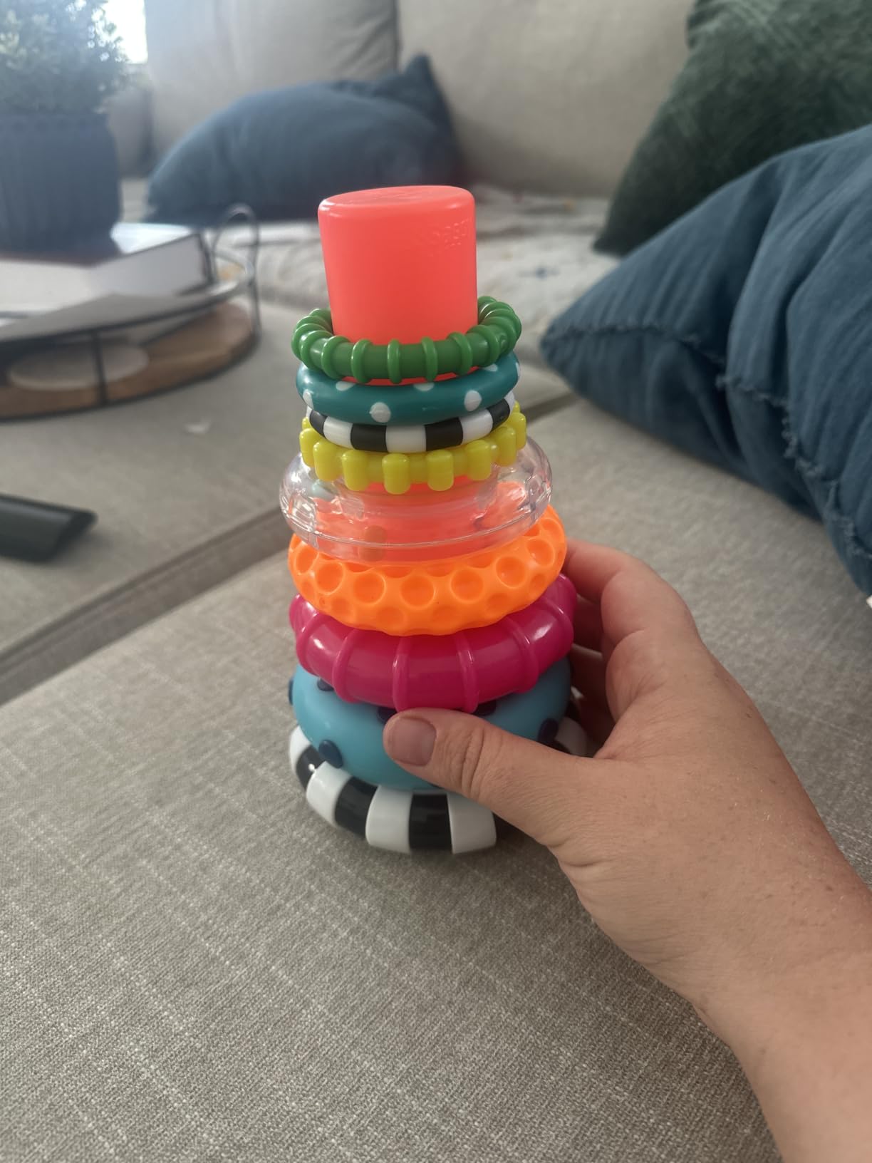 Sassy Stacks of Circles Stacking Ring STEM Learning Toy, Age 6+ Months, Multi, 9 Piece Set customer photo 2
