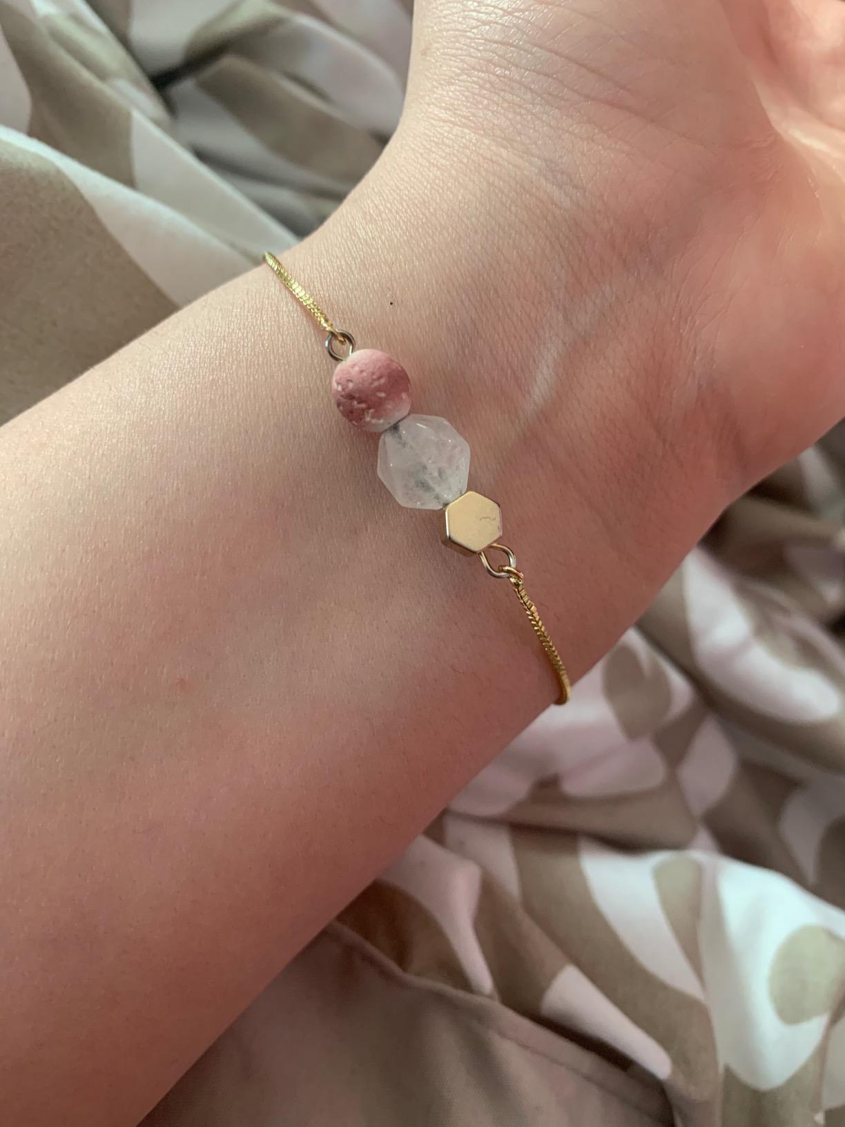 Jardme Essential Oil Diffuser Bracelets, 14K Gold Link Bracelets for Women, Birthday Gifts for Women Mom customer photo 2