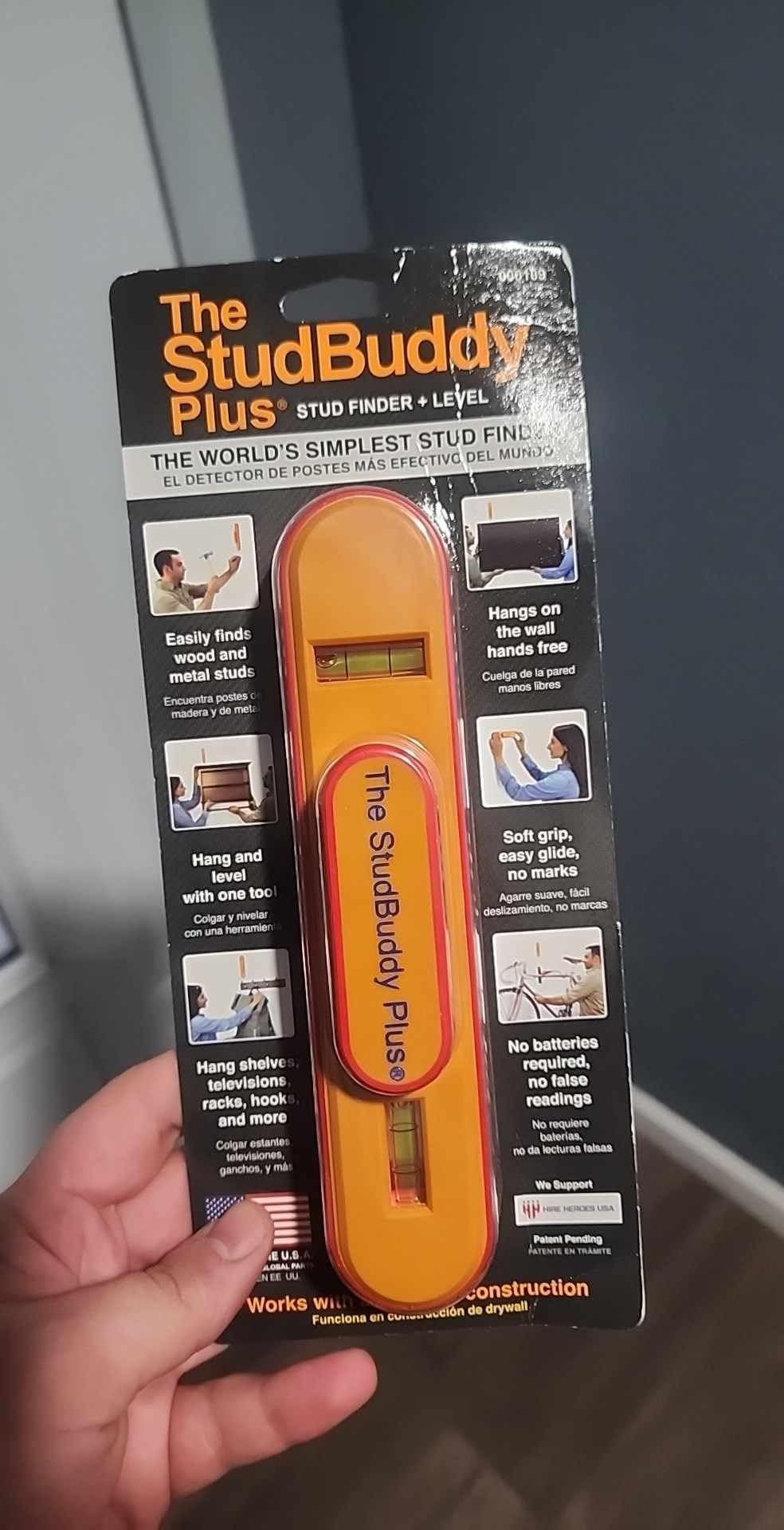 The Original StudBuddy Pro® Magnetic Stud Finder with Level - Made in the USA - Easy to Use Stud Finder for Drywall and Wood customer photo 1