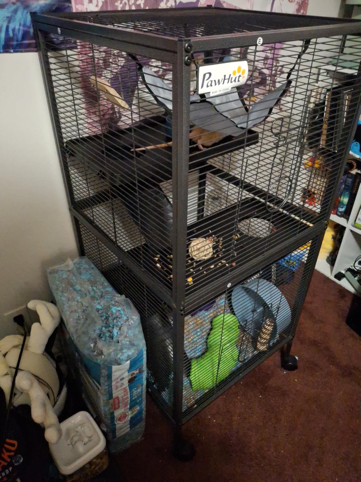 PawHut Metal Small Animal Cage, 5-Tiers Rolling Big Ferret Cage, Gray customer photo 1