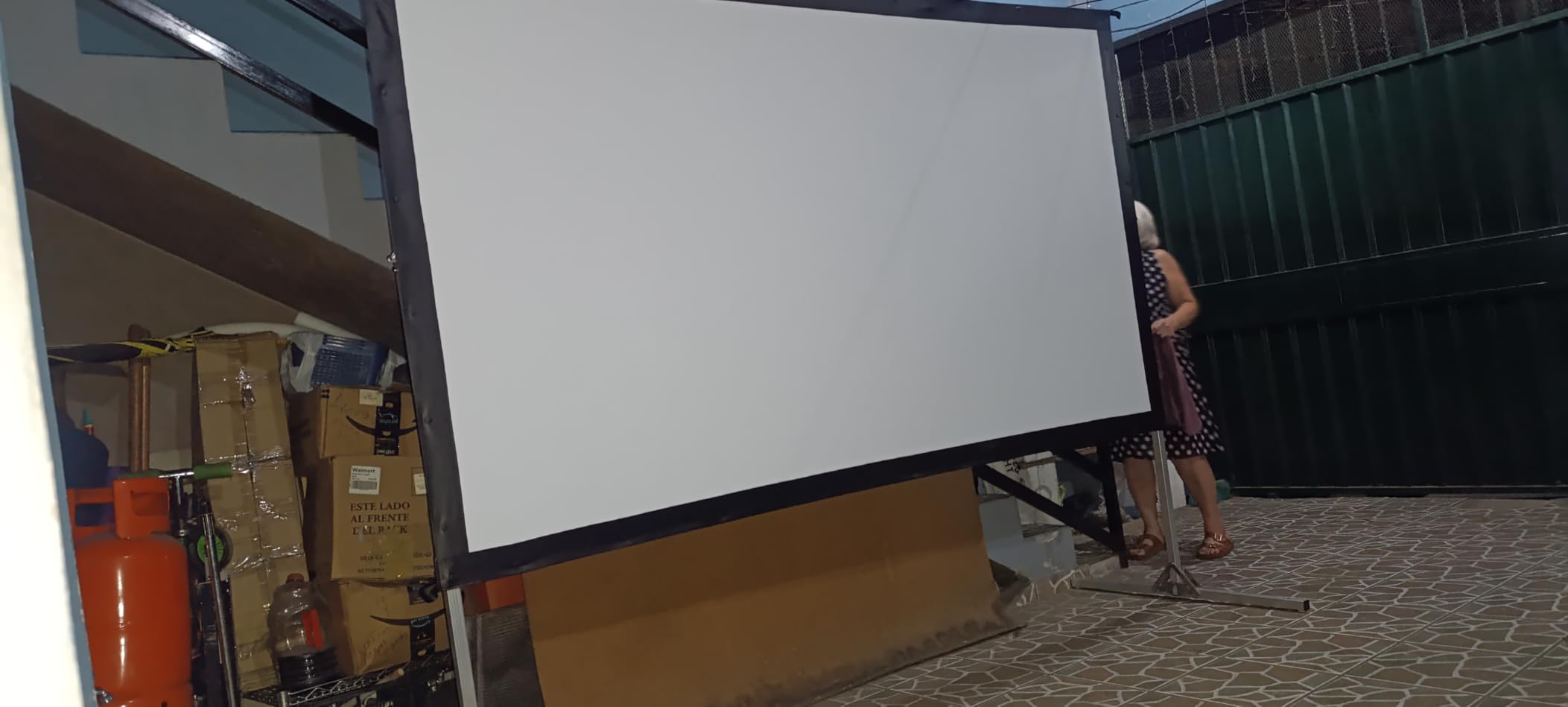 Projector Screen 120 inch,Outdoor Projector Screen with 3-Layers PVC customer photo 1