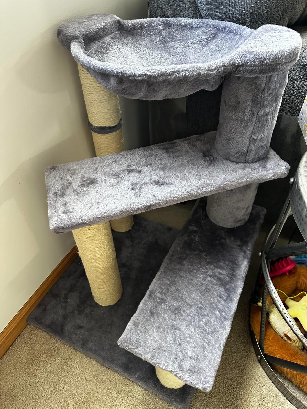 TRIXIE Baza Senior Cat Tree with Hammock and Steps | Scratching Posts | Cat Playground | Gray Medium customer photo 1
